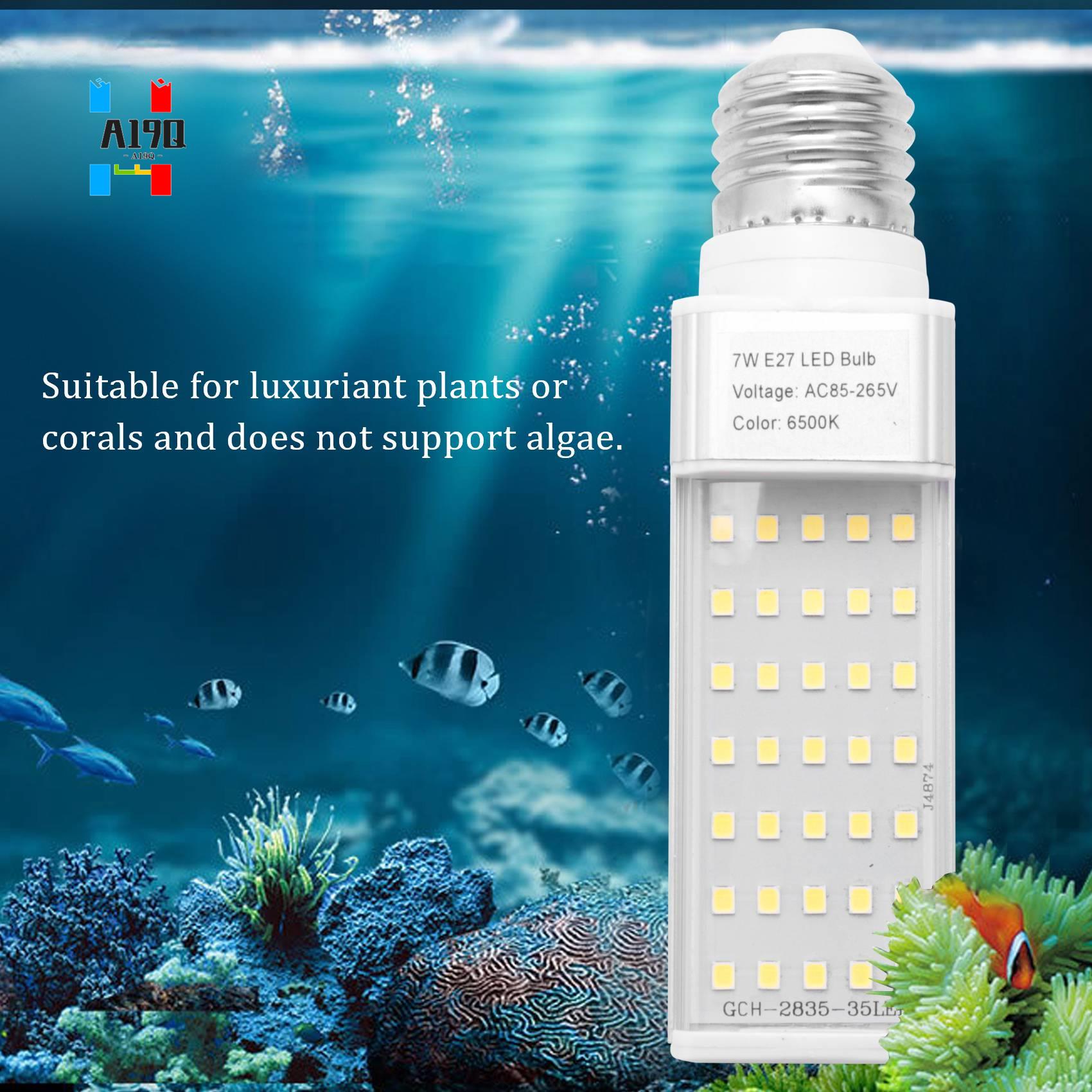 Planted Aquarium Materials - A19Q-Fishpod Planta blanca Acuario 7W Luz